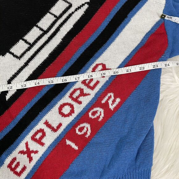 Well Worn NWOT NASA Explorer 1992 Knit Sweater Size L Ugly Holiday Sweater - Picture 7 of 8